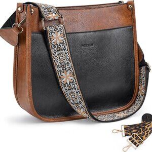 Crossbody Bags for Women Trendy Vegan Leather Hobo Handbags With 2PCS Adjustable